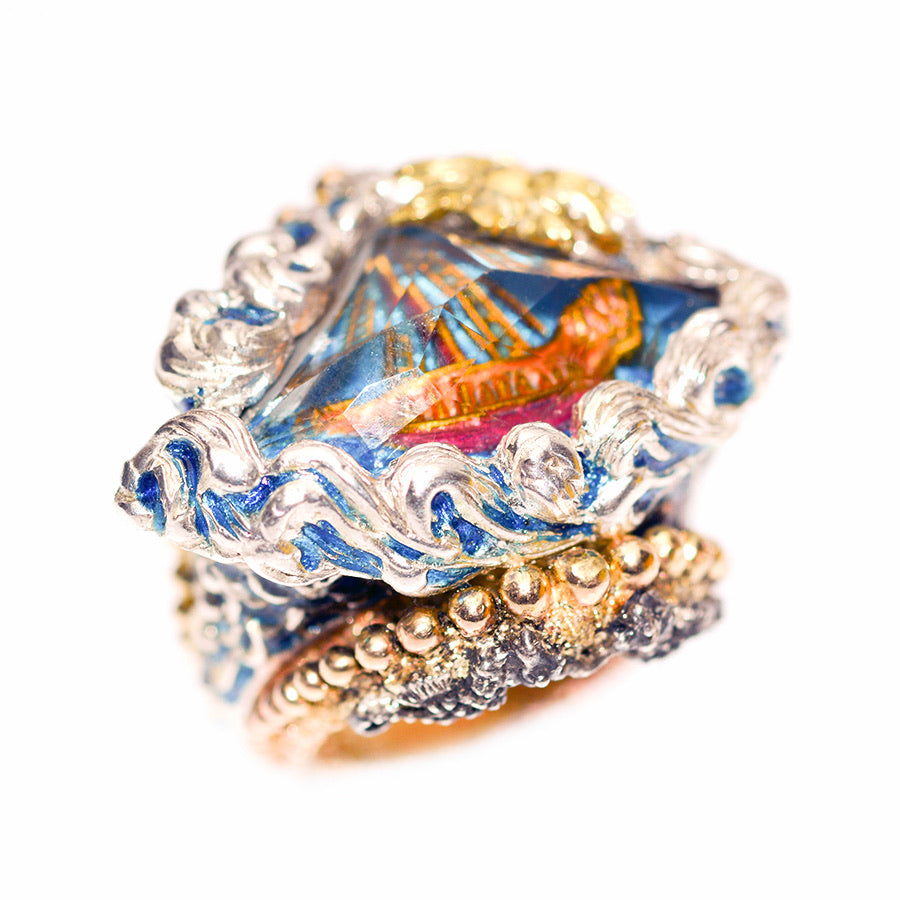 NURRANI Reverse Intaglio Gemstone Ring - Rare, One-of-a-Kind Treasure